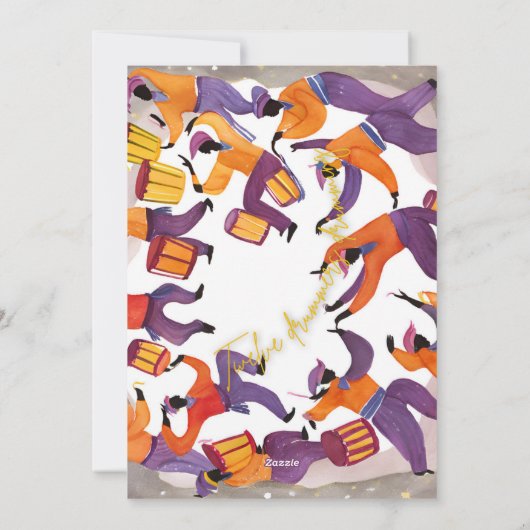 12 dagen Kerstmis - 10 heren springen Feestdagenkaart (Achterkant)