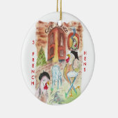 12 dagen Kerstmis 3 Franse hennen Keramisch Ornament (Rechts)