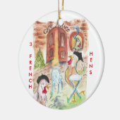 12 dagen Kerstmis 3 Franse hennen Keramisch Ornament (Links)