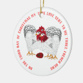 12 dagen Kerstmis 3 Franse hennen Keramisch Ornament (Links)