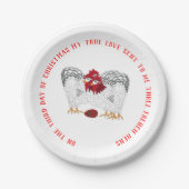 12 dagen Kerstmis 3 Franse hennen Papieren Bordje (Voorkant)