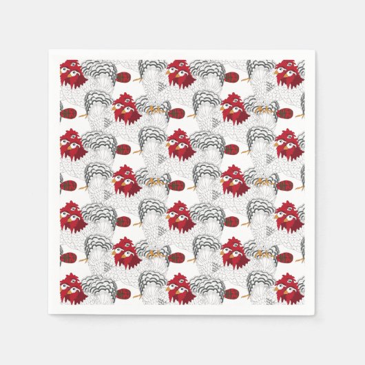 12 dagen Kerstmis 3 Franse hennen Servet (Voorkant)