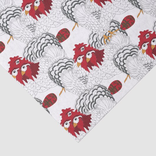 12 dagen Kerstmis 3 Franse hennen Tissuepapier (Detail)