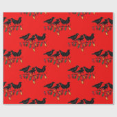 12 dagen Kerstmis 4 Roepende vogels Cadeaupapier (Vlak)