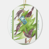 12 dagen Kerstmis 4 Roepende vogels Keramisch Ornament (Links)
