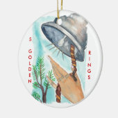 12 dagen kerstmis 5 gouden ringen keramisch ornament (Links)