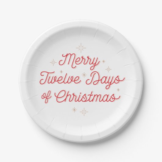 12 dagen kerstmis 7-inch Borden papier Papieren Bordje (Voorkant)