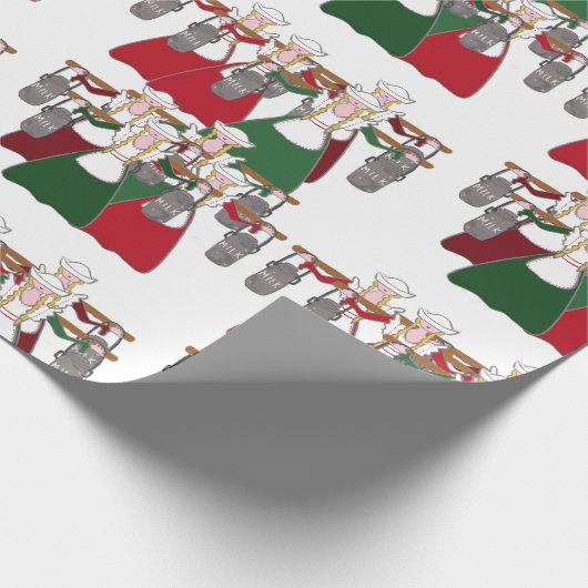 12 dagen Kerstmis 8 dienstmeisjes Cadeaupapier (Hoek)