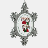 12 dagen Kerstmis 8 dienstmeisjes Tin Sneeuwvlok Ornament (Links)
