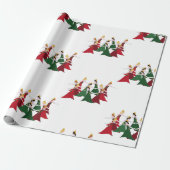 12 dagen kerstmis 9 dames dansen cadeaupapier (Uitgerold)