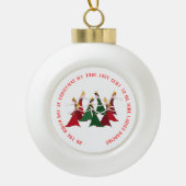 12 dagen kerstmis 9 dames dansen keramische bal ornament (Voorkant)