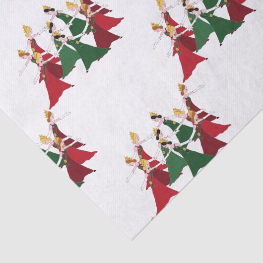 12 dagen kerstmis 9 dames dansen tissuepapier (Detail)