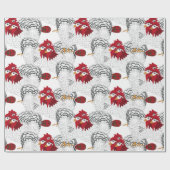 12 dagen Kerstmis Drie Franse hennen Cadeaupapier (Vlak)