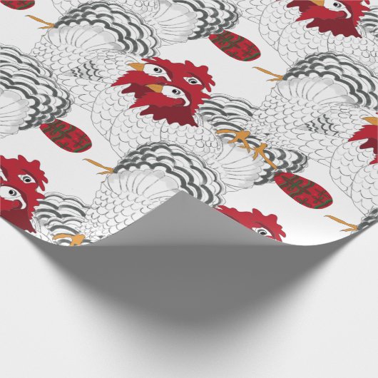 12 dagen Kerstmis Drie Franse hennen Cadeaupapier (Hoek)