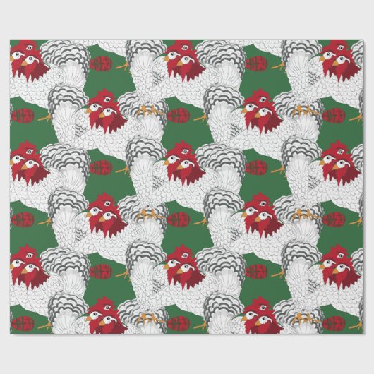 12 dagen Kerstmis Drie Franse hennen Cadeaupapier (Vlak)