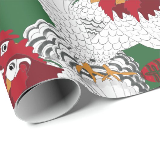 12 dagen Kerstmis Drie Franse hennen Cadeaupapier (Rol Hoek)