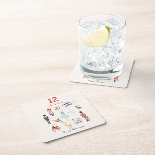 12 DAGEN KERSTMIS KARTONNEN ONDERZETTERS (Insitu)