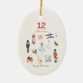 12 DAGEN KERSTMIS KERAMISCH ORNAMENT