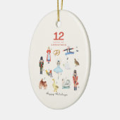 12 DAGEN KERSTMIS KERAMISCH ORNAMENT (Links)