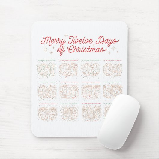 12 dagen kerstmis Mousepad Muismat (Met muis)