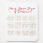 12 dagen kerstmis Mousepad Muismat (Voorkant)