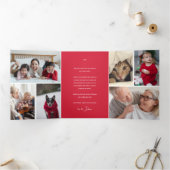 12 dagen Kerstmis Rode Klassieke Fotovakantie Drieluik Uitnodiging (Binnen)