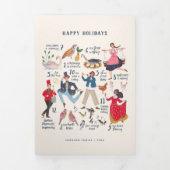 12 dagen Kerstmis Rode Klassieke Fotovakantie Drieluik Uitnodiging (Cover)