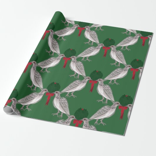 12 dagen kerstmis twee schildpadden cadeaupapier (Uitgerold)