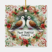 12 dagen kerstmis twee schildpadden keramisch ornament (Achterkant)