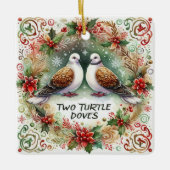 12 dagen kerstmis twee schildpadden keramisch ornament (Voorkant)
