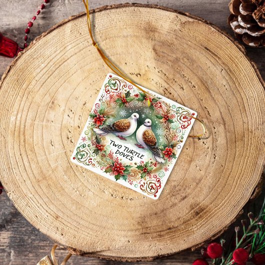 12 dagen kerstmis twee schildpadden keramisch ornament