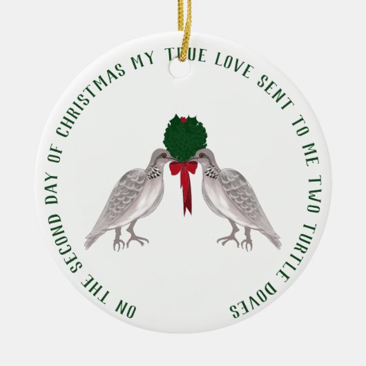 12 dagen kerstmis twee schildpadden keramisch ornament (Voorkant)