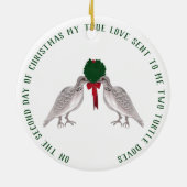 12 dagen kerstmis twee schildpadden keramisch ornament (Achterkant)