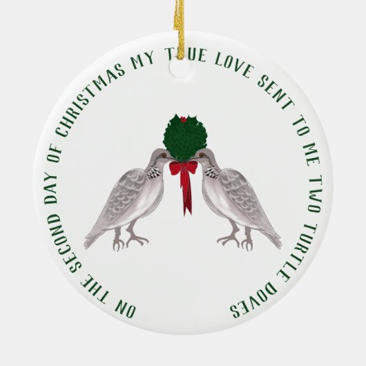 12 dagen kerstmis twee schildpadden keramisch ornament (Achterkant)