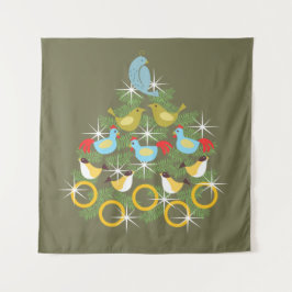 12 dagen kerstmis wandkleed