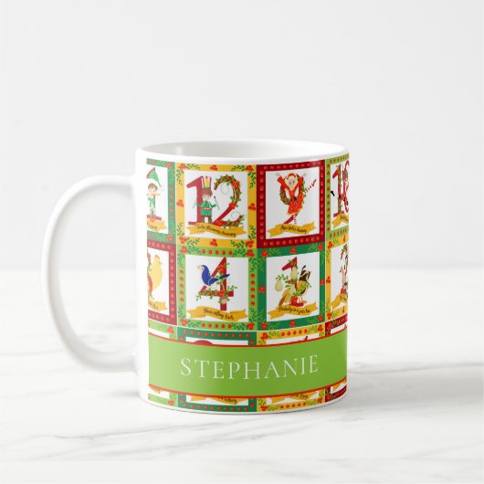 12 dagen kerstmonogram koffiemok (Links)