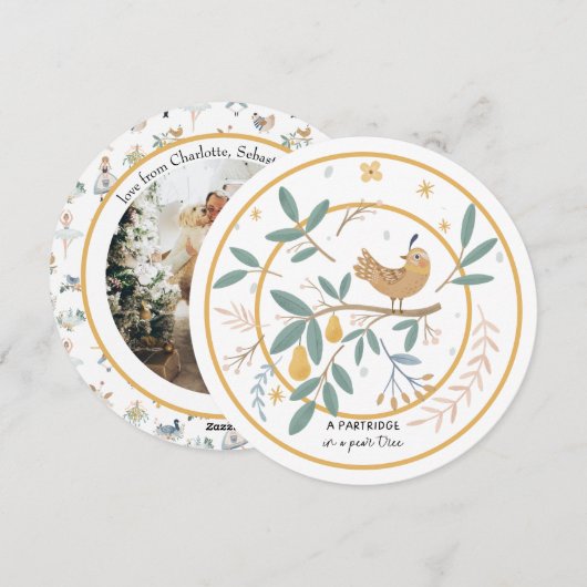 12 dagen kerstpatrijs in een perenboom feestdagenkaart (Voorkant / Achterkant)