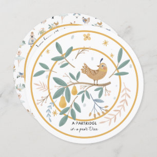 12 dagen kerstpatrijs in een perenboom feestdagenkaart