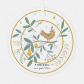 12 dagen kerstpatrijs in een perenboom metalen ornament (Voorkant)