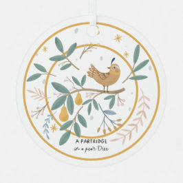 12 dagen kerstpatrijs in een perenboom metalen ornament