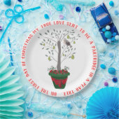 12 dagen kerstpatrijs in een perenboom papieren bordje (Feest)