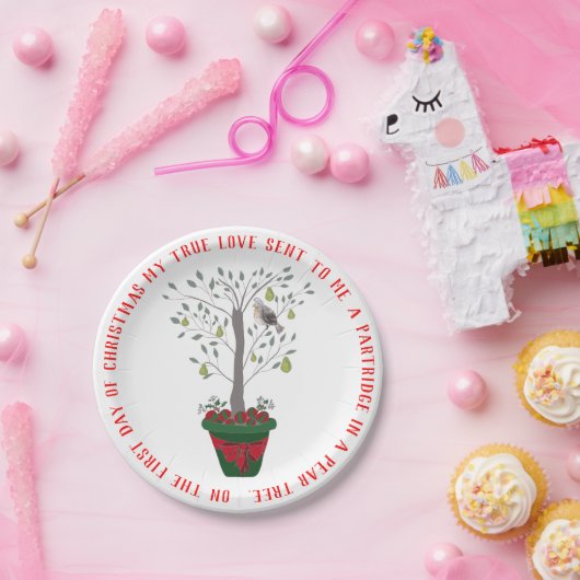 12 dagen kerstpatrijs in een perenboom papieren bordje (Feest)