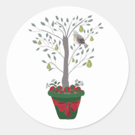 12 dagen kerstpatrijs in een perenboom ronde sticker