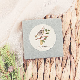 12 dagen kerstpatrijs in een perenboom ronde sticker