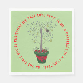 12 dagen kerstpatrijs in een perenboom servet