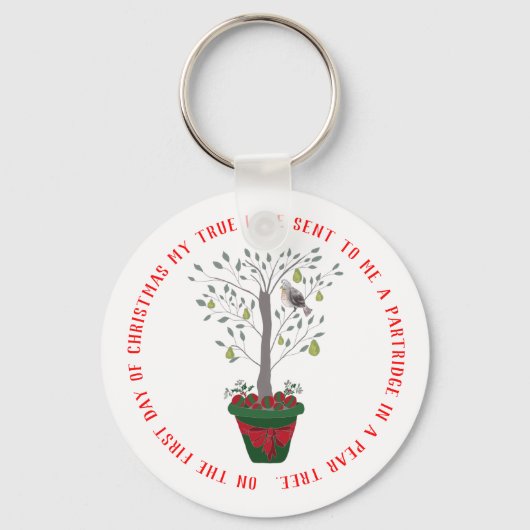 12 dagen kerstpatrijs in een perenboom sleutelhanger (Voorkant)