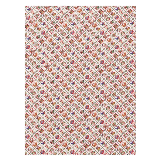 12 dagen kerstquiltprint tafelkleed (Voorkant)