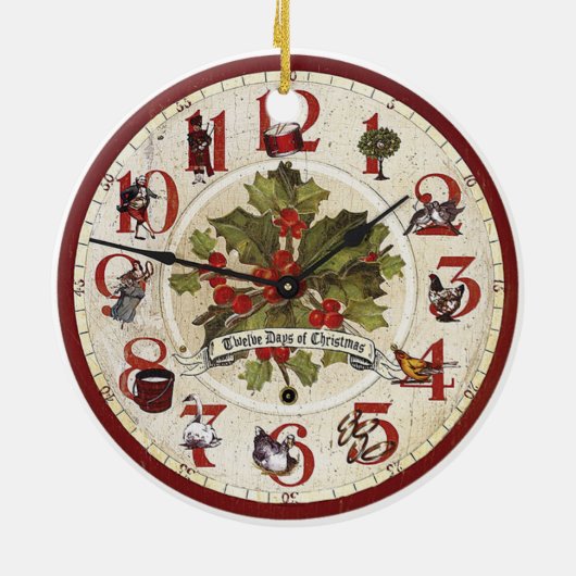  12 dagen kerstsieraad keramisch ornament (Achterkant)