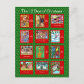 12 dagen kerststaartdieren feestdagenkaart (Voorkant)