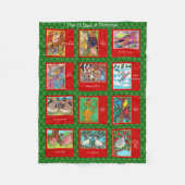 12 dagen kerststaartdieren fleece deken (Voorkant)